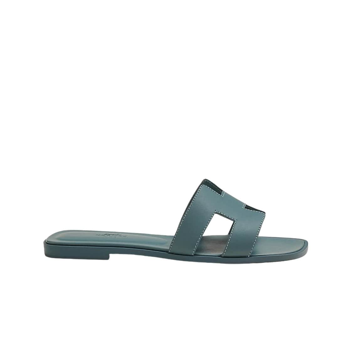 Hermes Oran Sandal Calfskin & Bleu Pinede