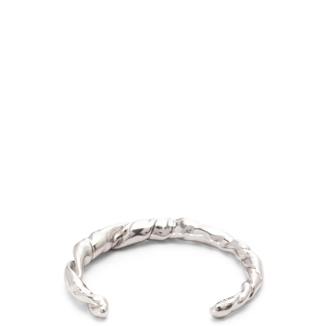 Thin nappa twist cuff in sterling silver