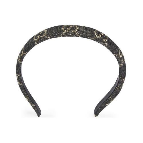 GG denim hair band black