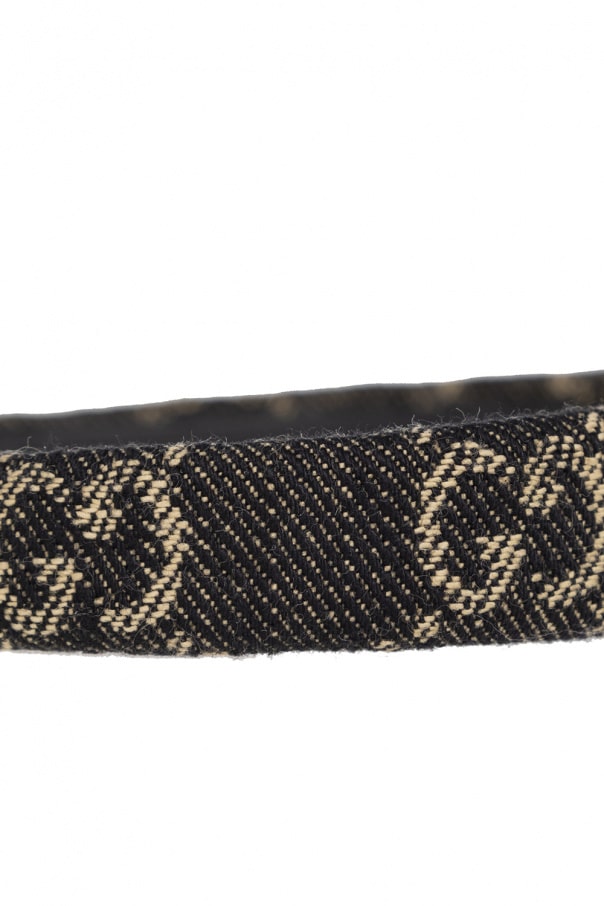 GG denim hair band black