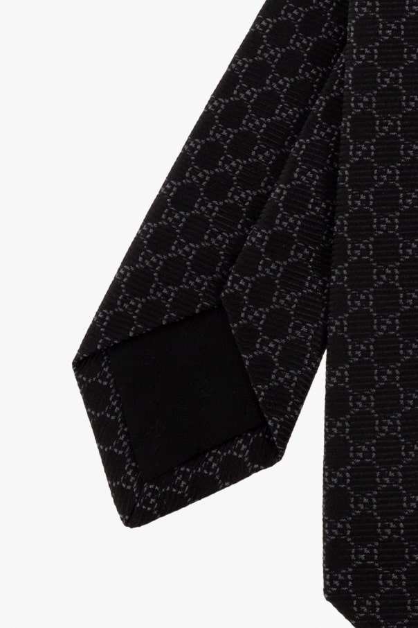 GG silk jacquard tie black