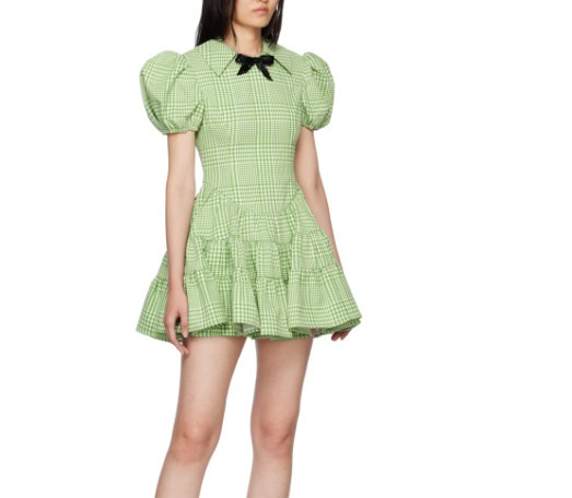 Green Check Minidress