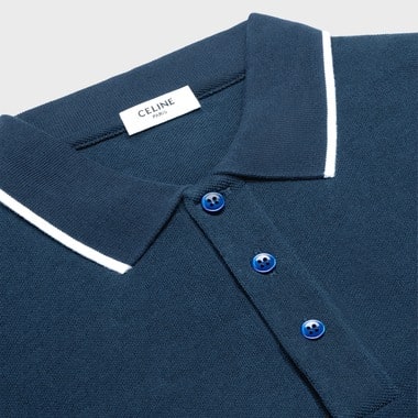 CLASSIC POLO SHIRT - COTTON PIQUE NAVY / OFF WHITE