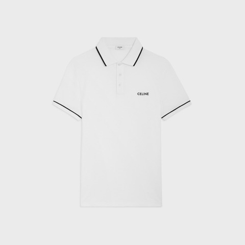 CLASSIC POLO SHIRT - COTTON PIQUE OFF WHITE/BLACK