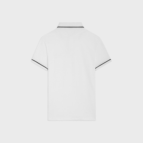 CLASSIC POLO SHIRT - COTTON PIQUE OFF WHITE/BLACK