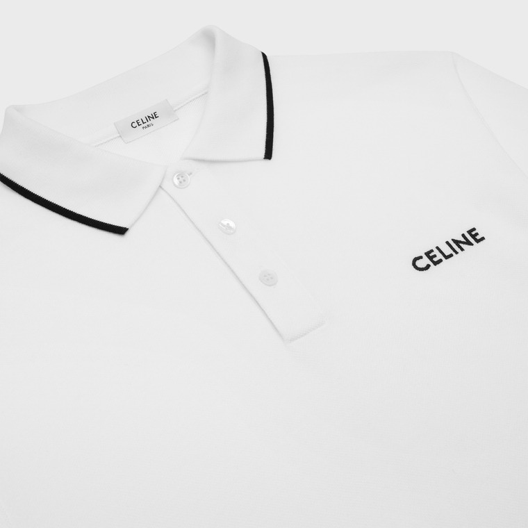 CLASSIC POLO SHIRT - COTTON PIQUE OFF WHITE/BLACK