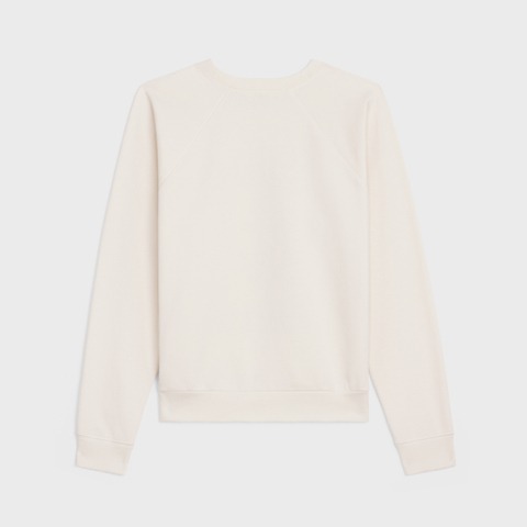 CELINE ANCHOR SWEATER - FLEECE & CASHMERE LIGHT IVORY/ANKRE BLUE