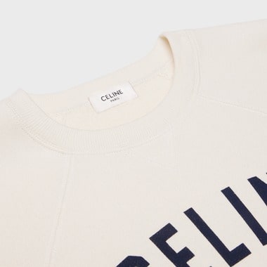 CELINE ANCHOR SWEATER - FLEECE & CASHMERE LIGHT IVORY/ANKRE BLUE