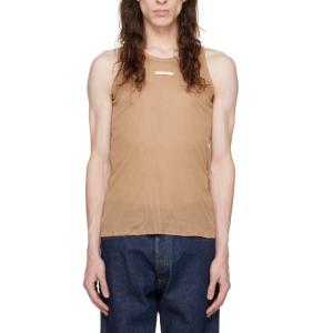 Beige Patch Tank Top