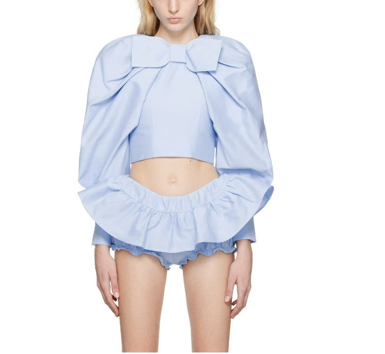 Blue Bow Blouse