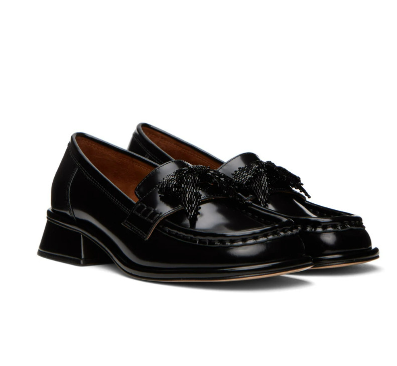Black Double Upper Loafers