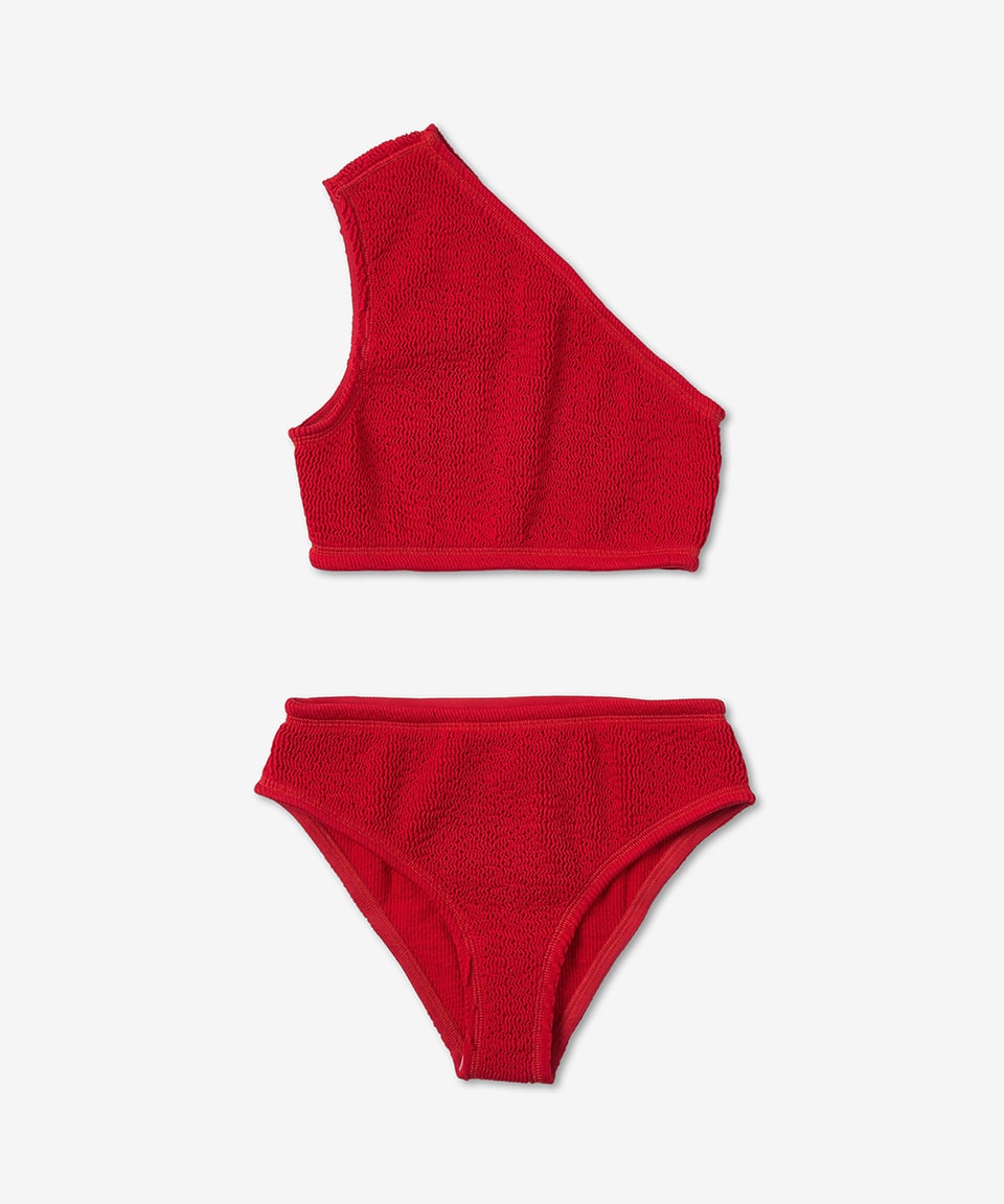 Women's One Shoulder Swimsuit - Red