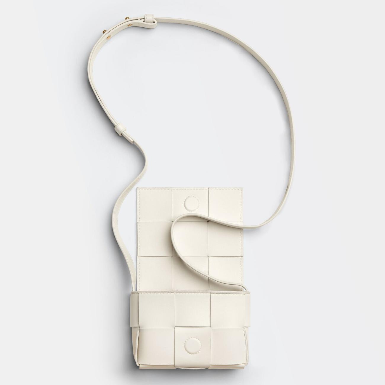 Bottega Veneta Mini Leather Cassette White