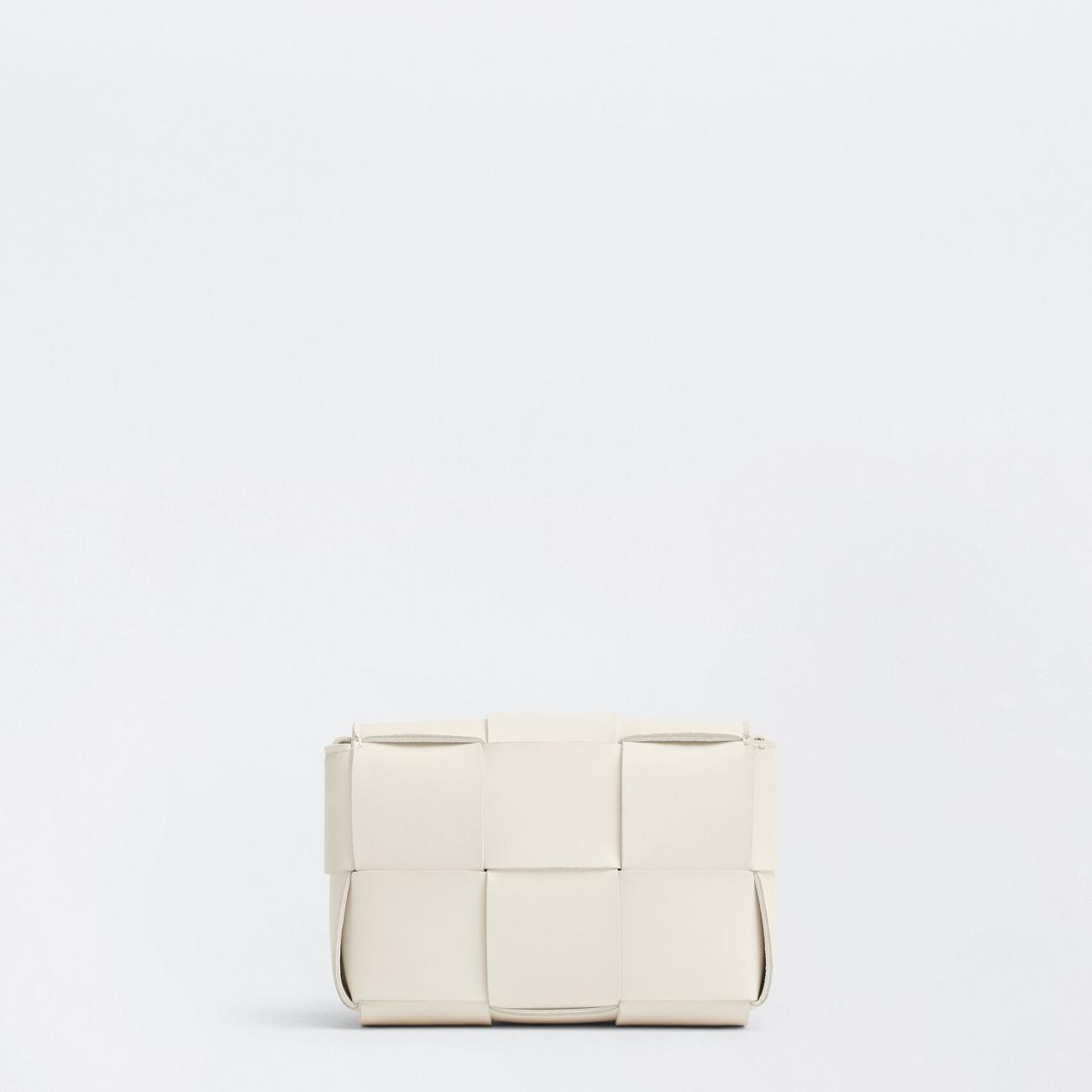 Bottega Veneta Mini Leather Cassette White