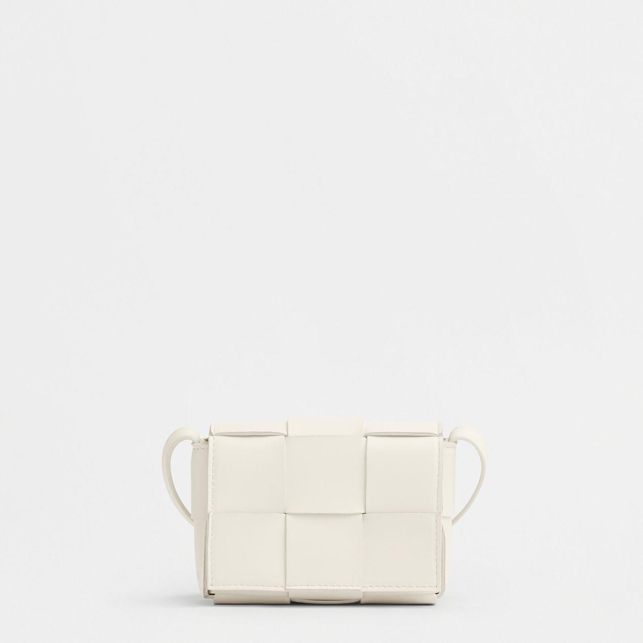 Bottega Veneta Mini Leather Cassette White