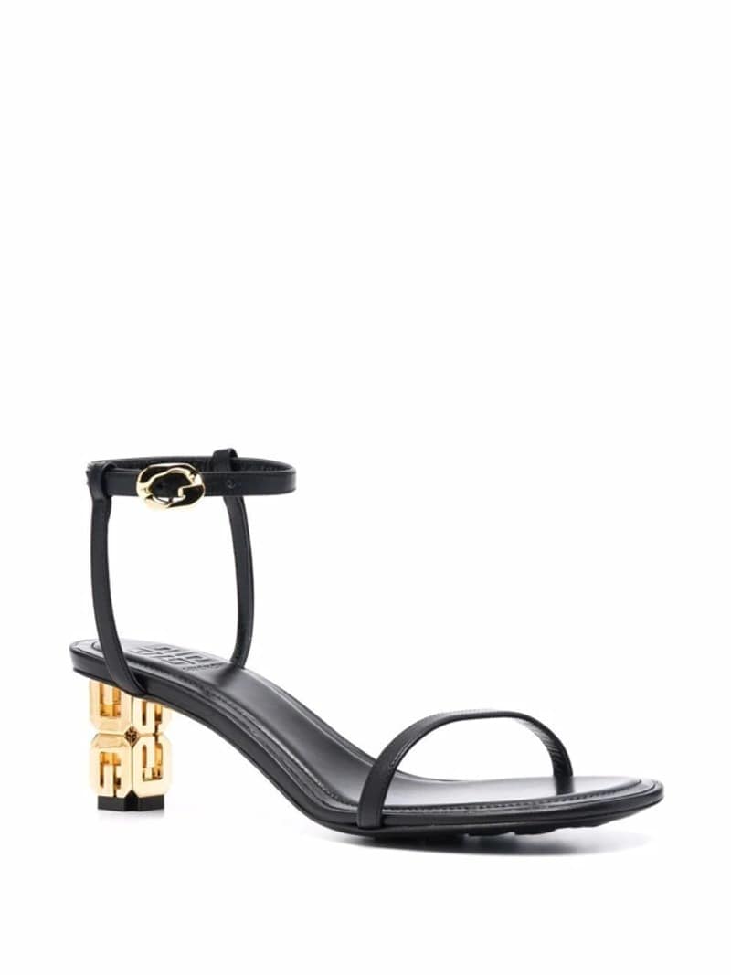 Metal G Cube Heel Sandal