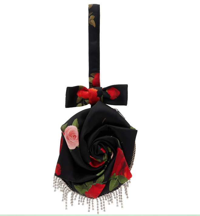 Black Mini Rose Pouch