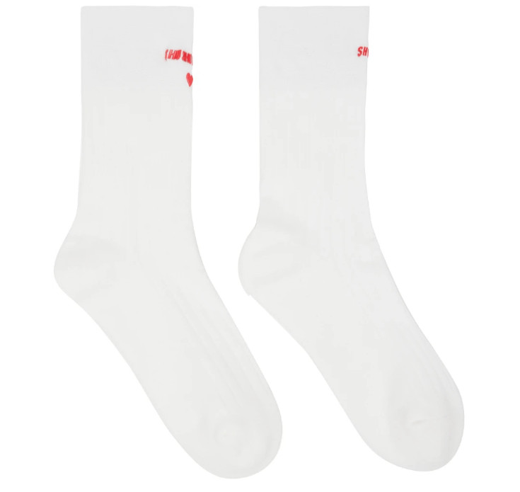 White Logo Socks