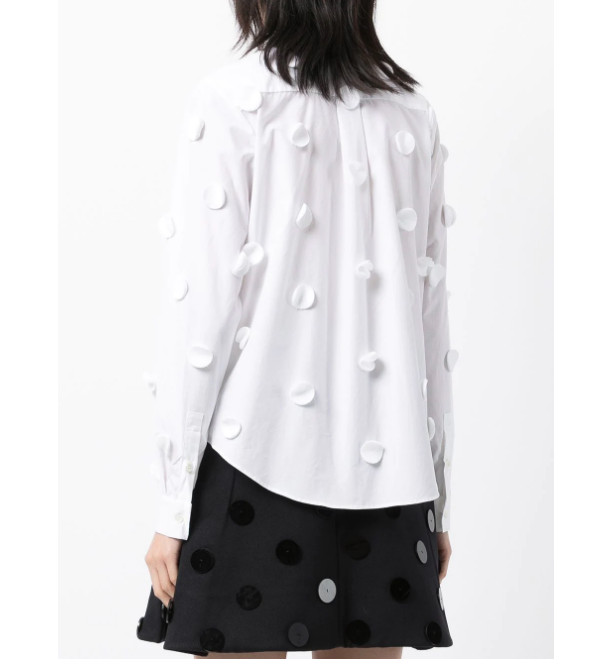 polka dot appliqué shirt