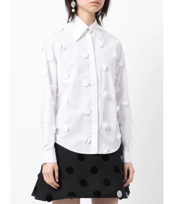 polka dot appliqué shirt