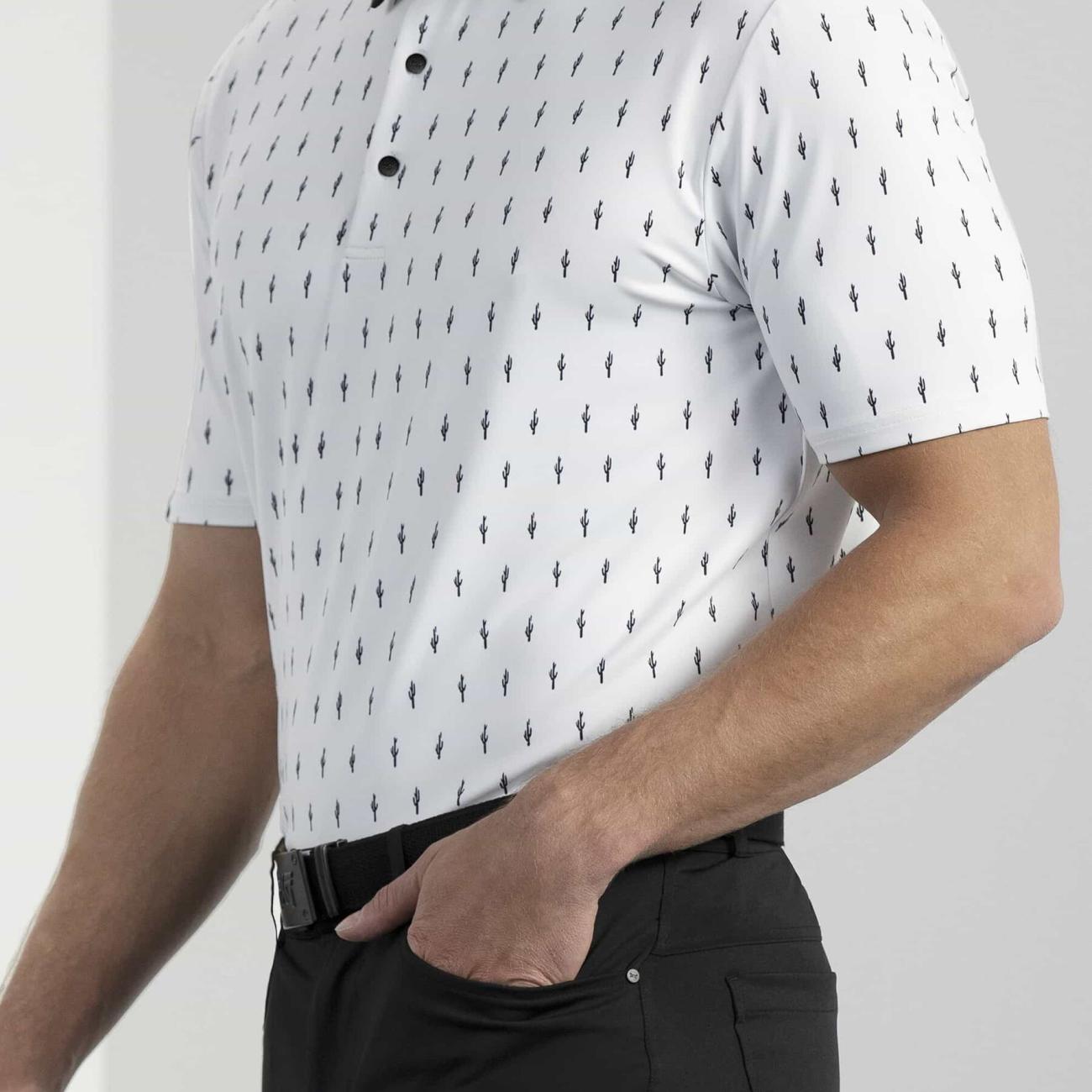Men's Comfort Fit Cactus Print Polo