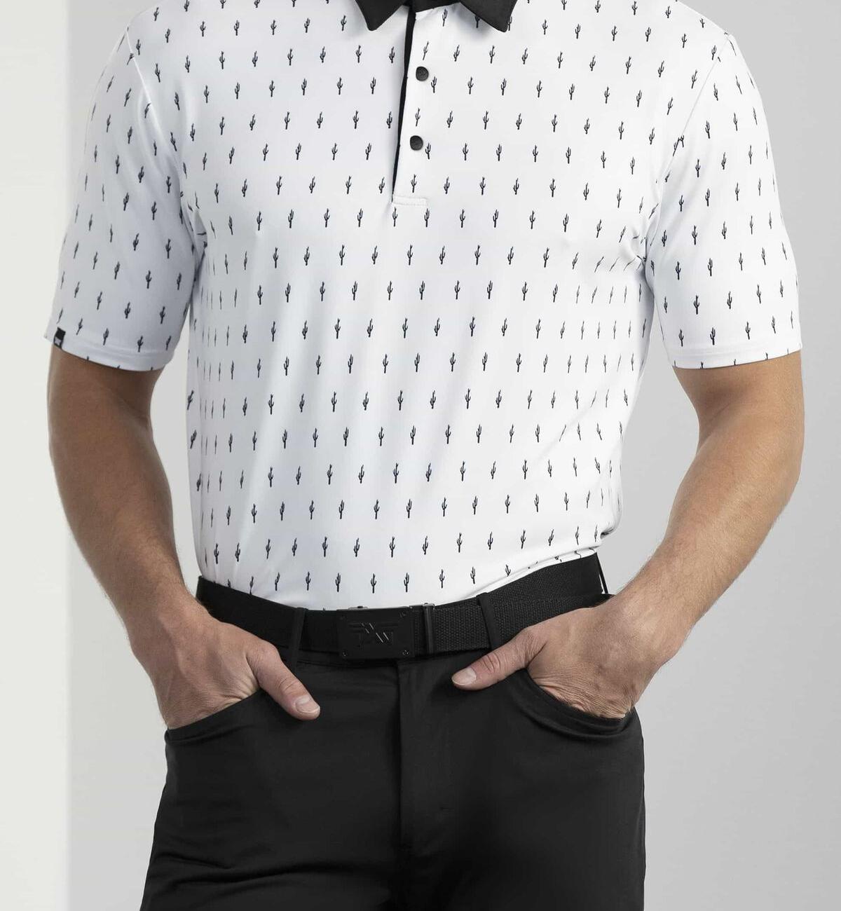 Men's Comfort Fit Cactus Print Polo