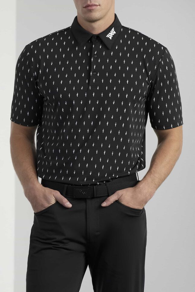 Men's Comfort Fit Cactus Print Polo 