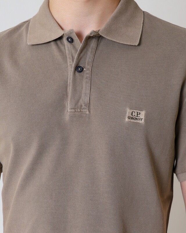 Logo patch short sleeve polo t-shirt_regular fit gray