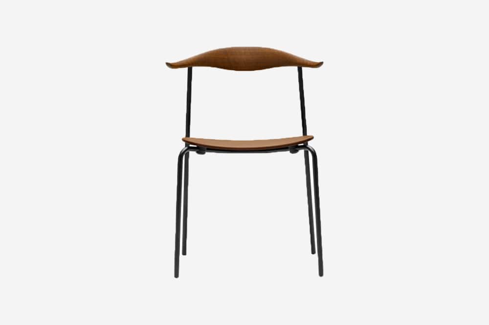 Carl Hansen & Son CH88T Chair Black Powder Coated Steel Oak & Smoke Stained Finish