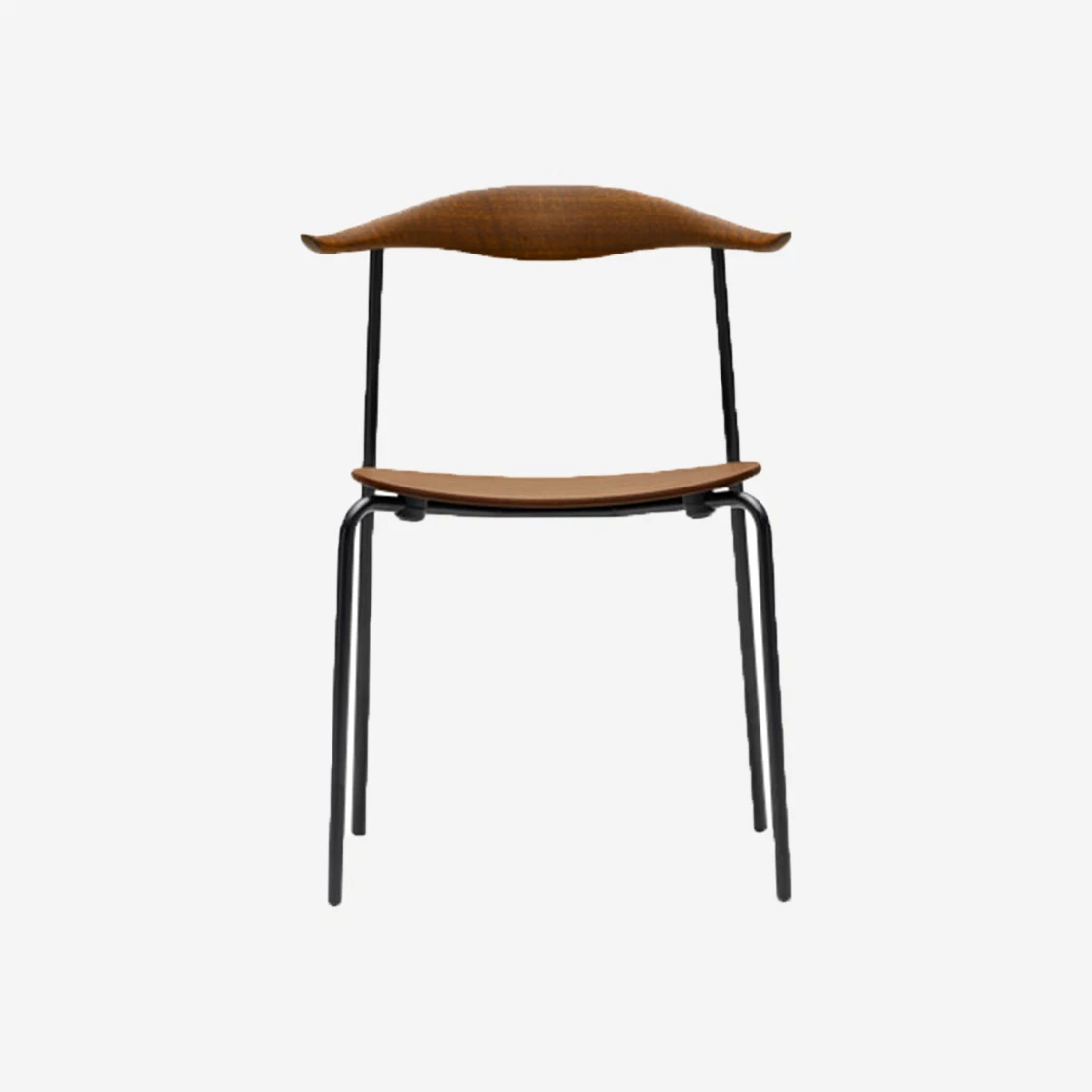 Carl Hansen & Son CH88T Chair Black Powder Coated Steel Oak & Smoke Stained Finish