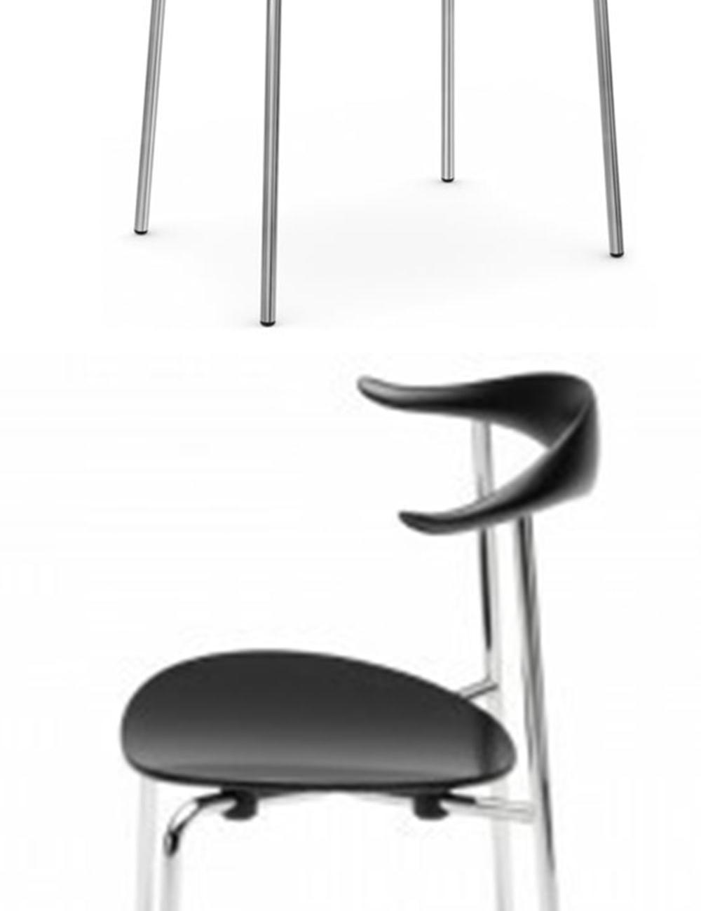 Carl Hansen & Son CH88T Chair Stainless Steel Oak & Black Painted Finish