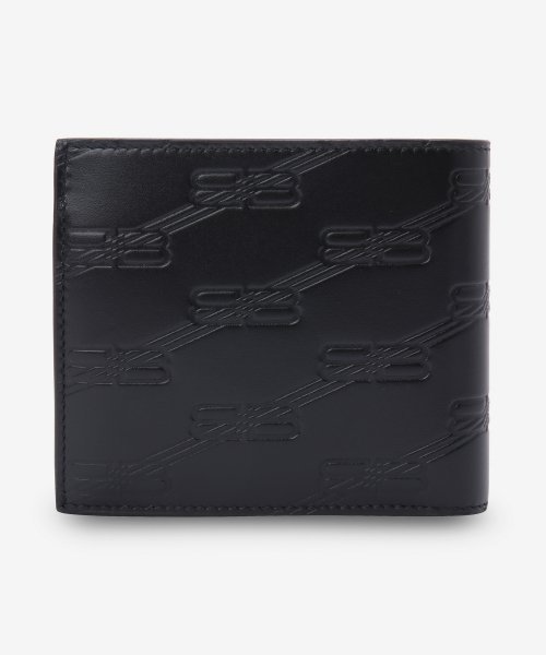 Men's Emboss Monogram Short Purse - Black