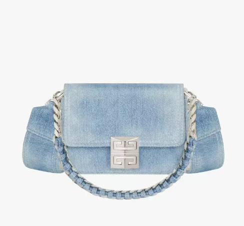 Small 4G bag in denim with chain