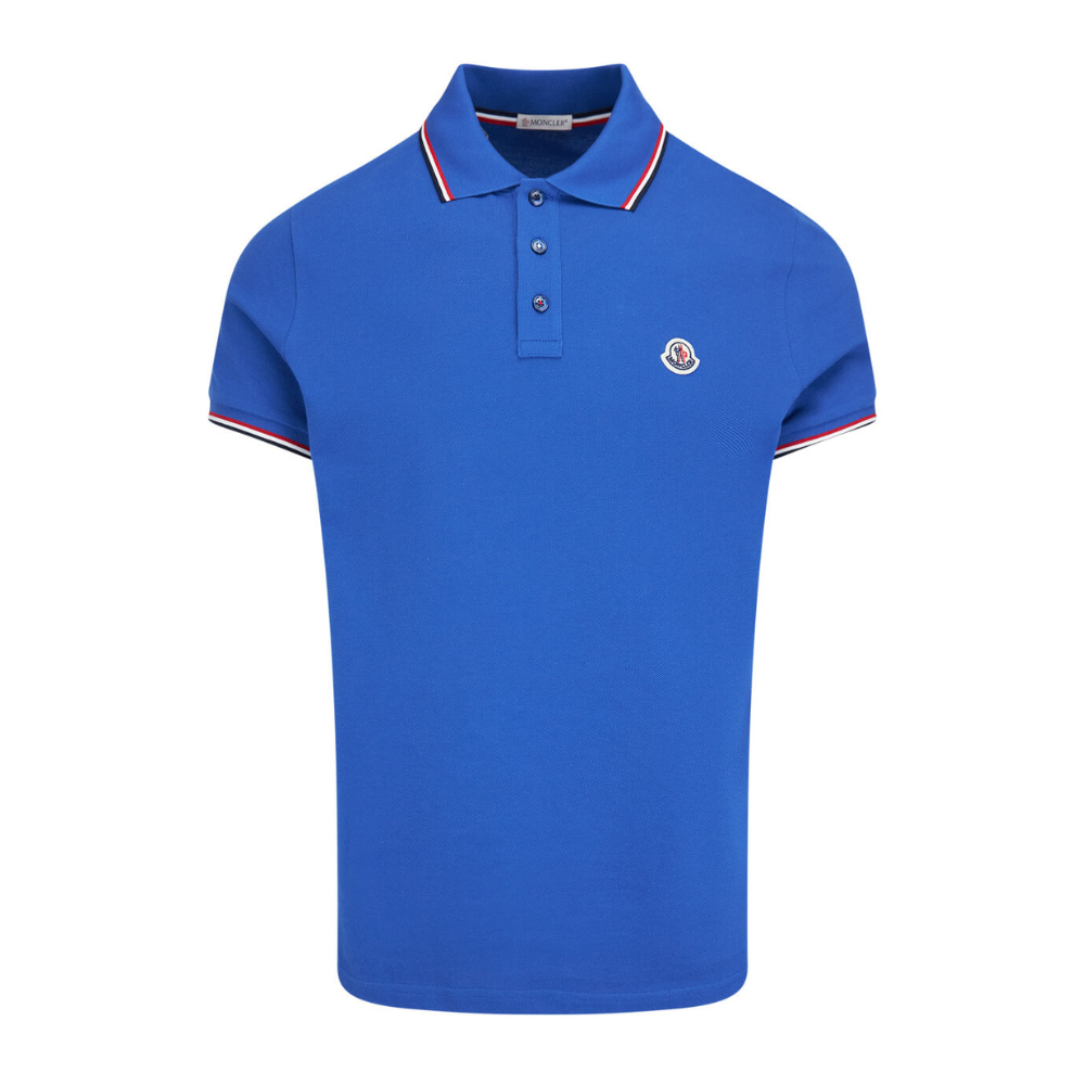 Three-line lining logo patch short-sleeved carati blue