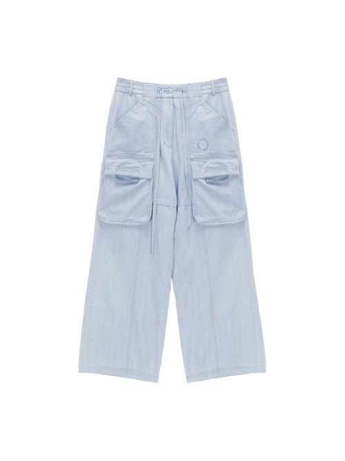 WASHED CARGO STITCH PANTS IN BLUE