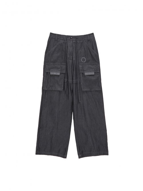 WASHED CARGO STITCH PANTS IN BLACK