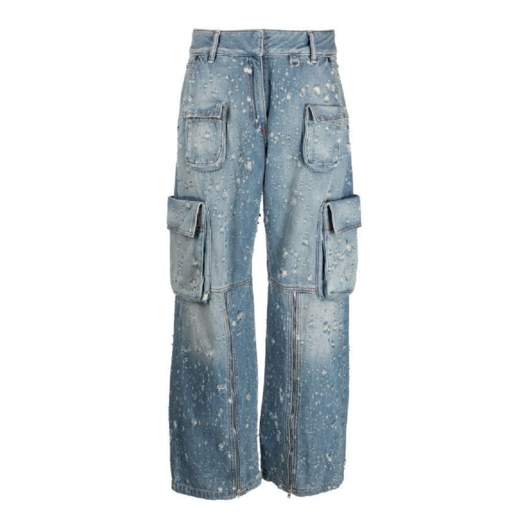 distressed cargo denim