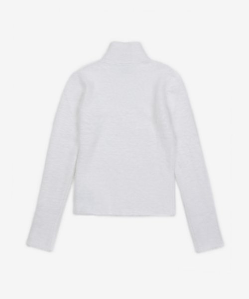 Women's hairy slim knit - white