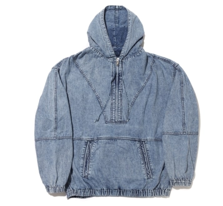 blood denim hooded sweatshirt