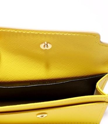 Saffiano trunk card case yelloww