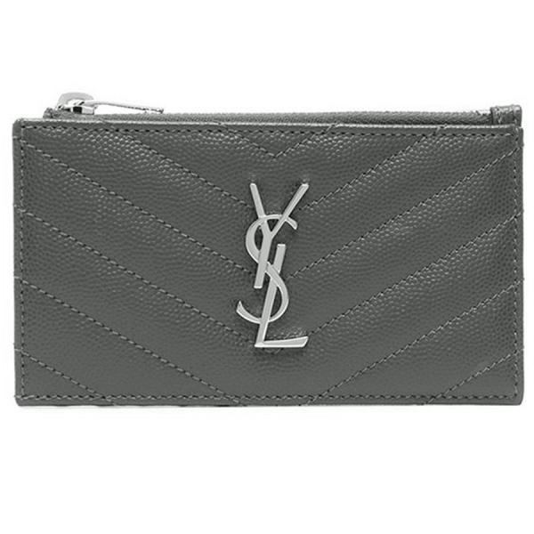 22SS Silver Monogram Coin Card Wallet Gray