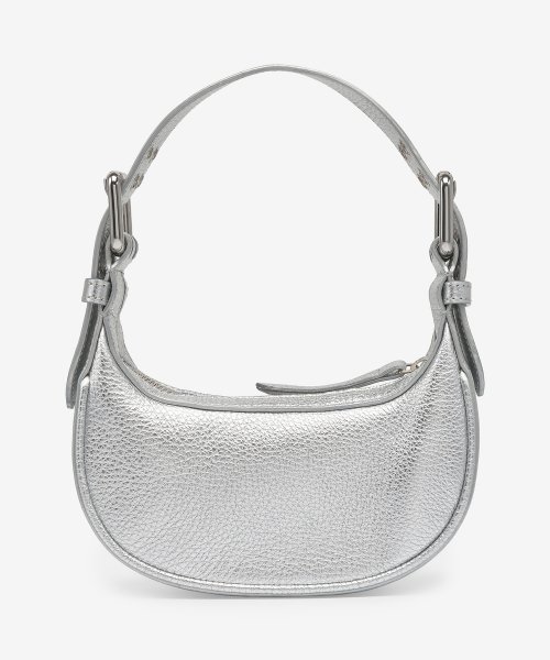 Women's Mini Soho Flat Grain Leather Tote - Silver