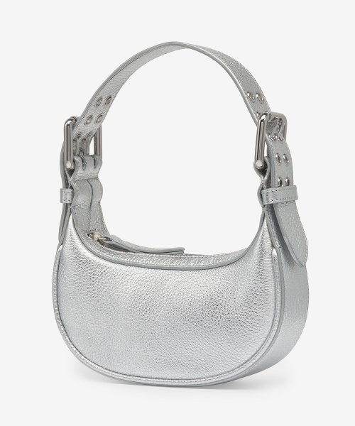 Women's Mini Soho Flat Grain Leather Tote - Silver