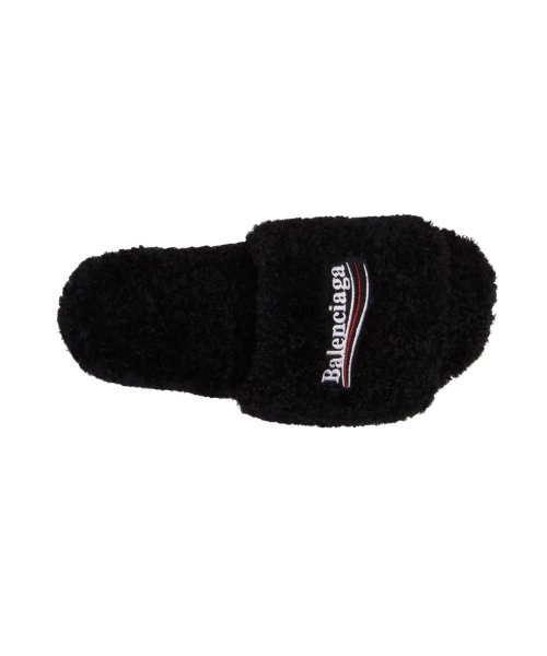 Men's furry slide - black