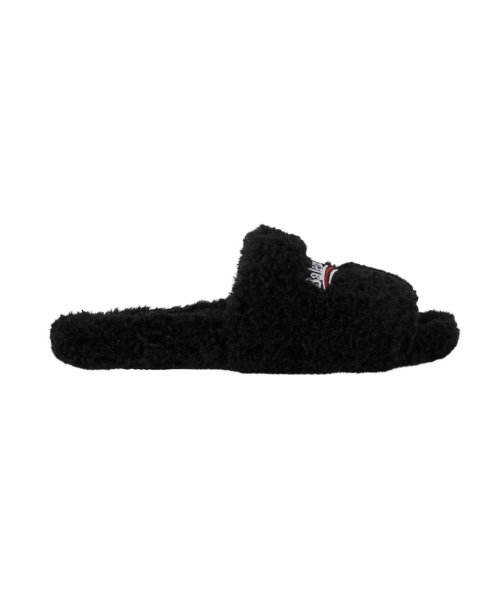 Men's furry slide - black