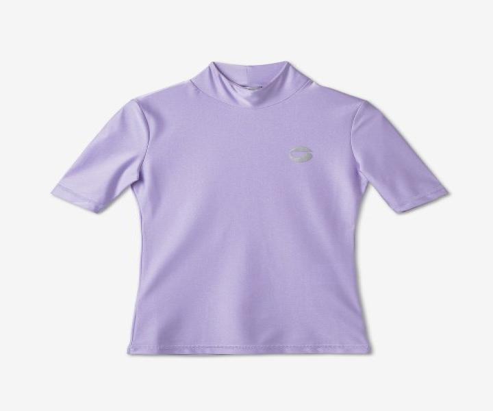 Women's High Neck Jersey T-Shirt - Lilac