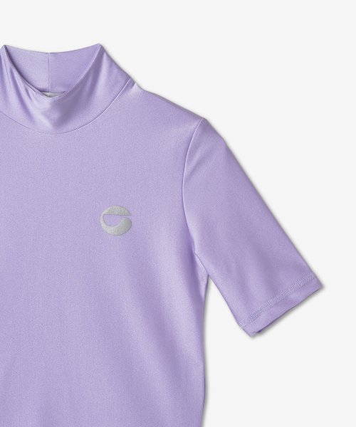 Women's High Neck Jersey T-Shirt - Lilac