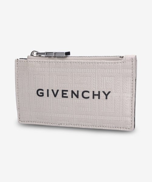 Men's Coated Canvas 4G Zipper Card Holder - Natural Beige