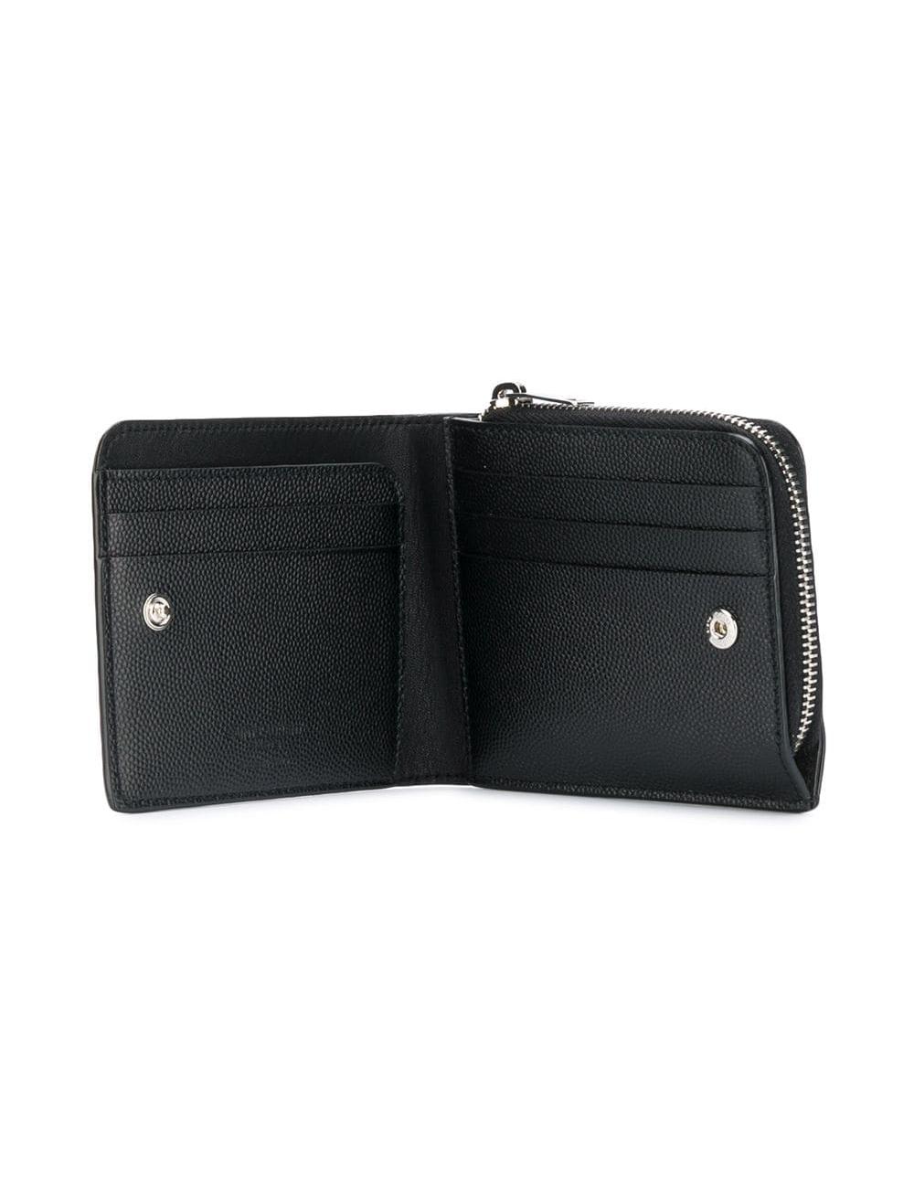 zip-around leather short wallet