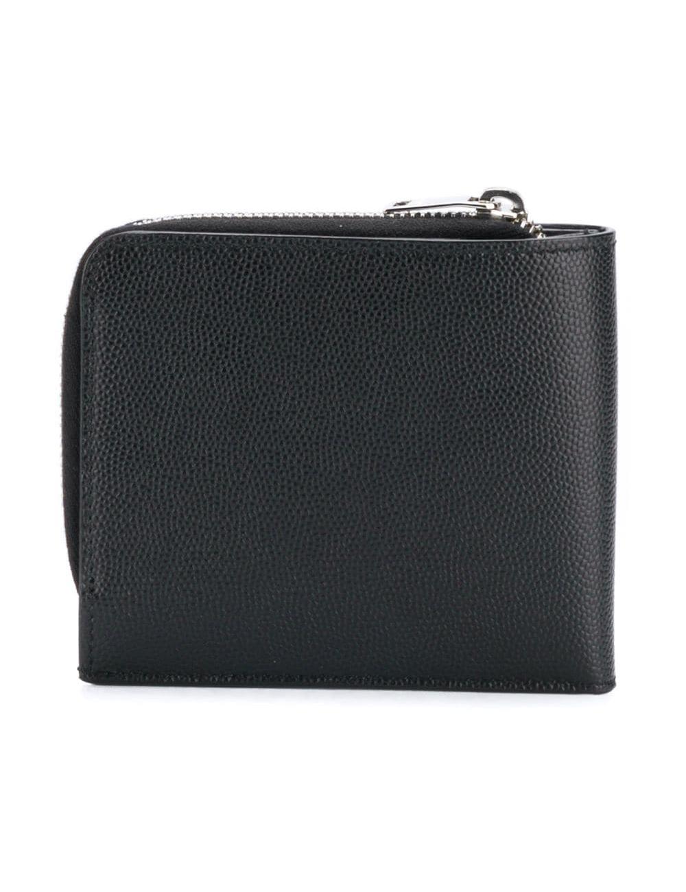 zip-around leather short wallet